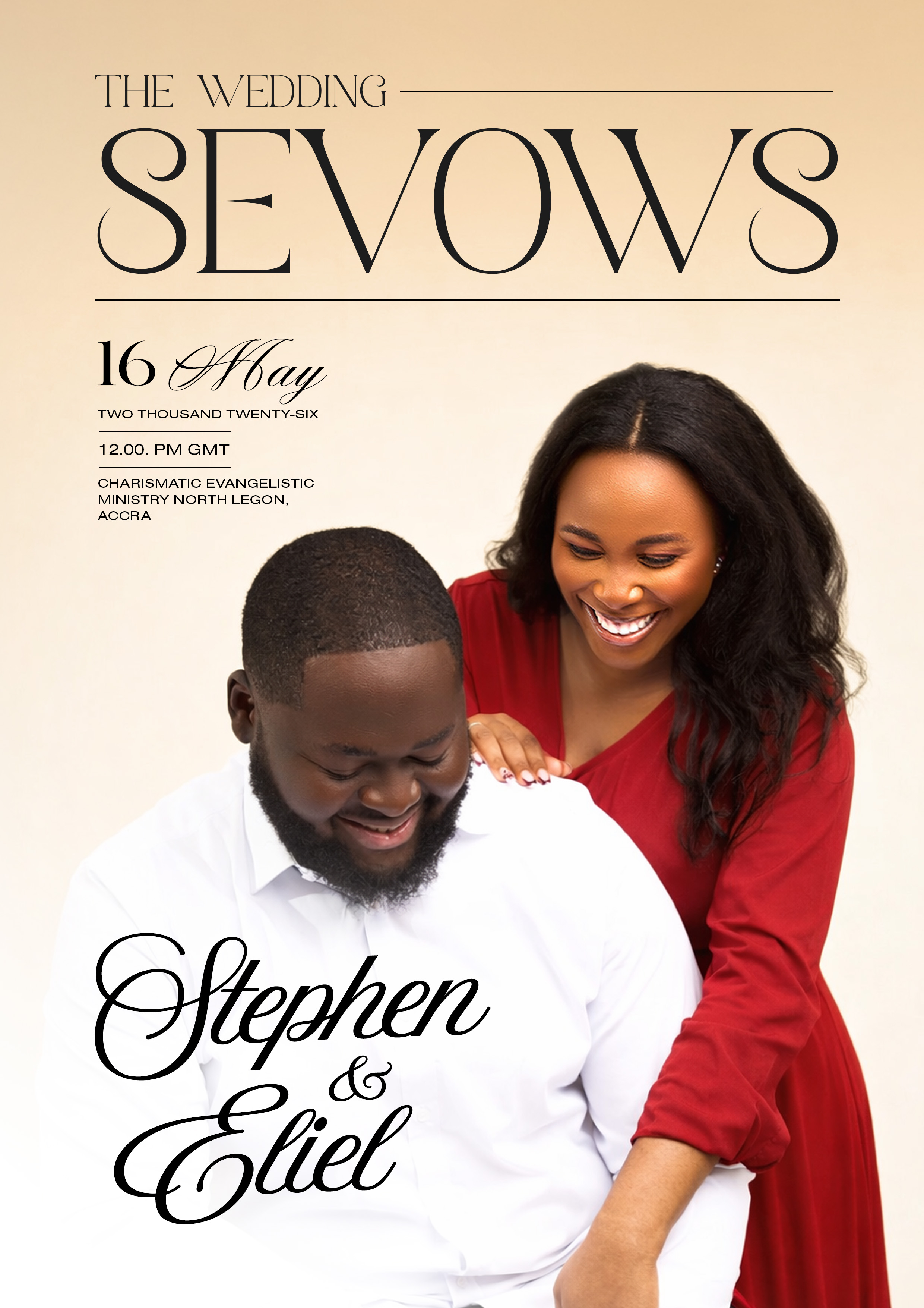 SEVOWS wedding programme cover